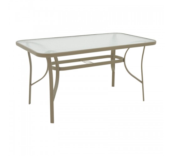 Τραπεζαρία Lindaria-Ensure 5τεμ μέταλλο-γυαλί σε σαμπανιζέ απόχρωση 140x80x70εκ Υλικό: METAL D: 24MM - GLASS 130-000158