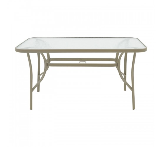 Τραπεζαρία Sussie-Ensure 5τεμ μέταλλο-γυαλί σε σαμπανιζέ απόχρωση 140x80x70εκ Υλικό: METAL D: 24MM - GLASS 130-000159