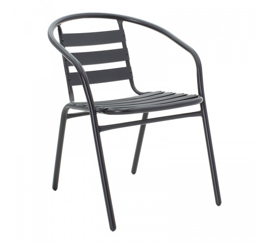 Τραπεζαρία Tade-Ensure 5τεμ μέταλλο-γυαλί σε μαύρη απόχρωση 140x80x70εκ Υλικό: METAL D: 24MM - GLASS 130-000161