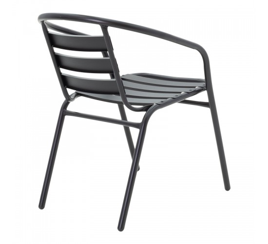 Τραπεζαρία Tade-Ensure 5τεμ μέταλλο-γυαλί σε μαύρη απόχρωση 140x80x70εκ Υλικό: METAL D: 24MM - GLASS 130-000161