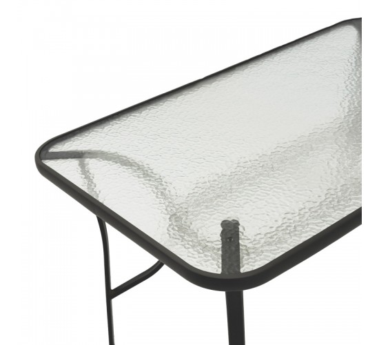 Τραπεζαρία Tade-Ensure 5τεμ μέταλλο-γυαλί σε μαύρη απόχρωση 140x80x70εκ Υλικό: METAL D: 24MM - GLASS 130-000161