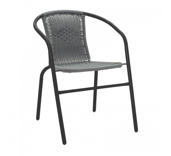 Τραπεζαρία Obbi-Ensure 5τεμ μέταλλο-γυαλί σε μαύρη απόχρωση 140x80x70εκ Υλικό: METAL D: 24MM - GLASS 130-000163