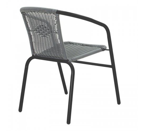 Τραπεζαρία Obbi-Ensure 5τεμ μέταλλο-γυαλί σε μαύρη απόχρωση 140x80x70εκ Υλικό: METAL D: 24MM - GLASS 130-000163