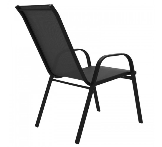 Τραπεζαρία Calan-Ensure 5τεμ μέταλλο-γυαλί σε μαύρη απόχρωση 140x80x70εκ Υλικό: METAL D: 24MM - GLASS 130-000164