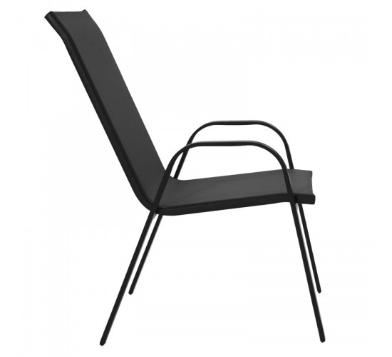 Τραπεζαρία Calan-Ensure 5τεμ μέταλλο-γυαλί σε μαύρη απόχρωση 140x80x70εκ Υλικό: METAL D: 24MM - GLASS 130-000164