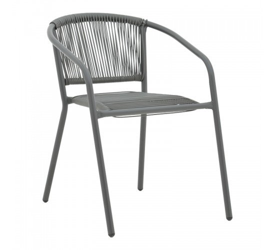 Τραπεζαρία Ensure-Lindaria σετ 5τεμ μέταλλο-γυαλί σε ανθρακί απόχρωση 140x80x70εκ Υλικό: METAL 24x0.8MM - METAL D: 24MM - GLASS 130-000173