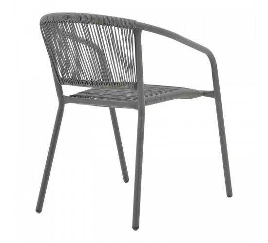 Τραπεζαρία Ensure-Lindaria σετ 5τεμ μέταλλο-γυαλί σε ανθρακί απόχρωση 140x80x70εκ Υλικό: METAL 24x0.8MM - METAL D: 24MM - GLASS 130-000173