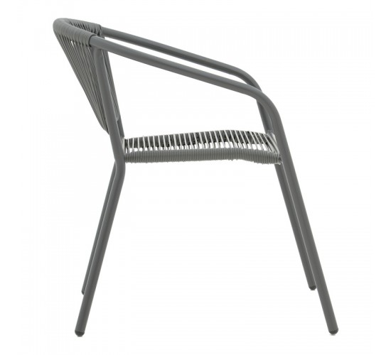 Τραπεζαρία Ensure-Lindaria σετ 5τεμ μέταλλο-γυαλί σε ανθρακί απόχρωση 140x80x70εκ Υλικό: METAL 24x0.8MM - METAL D: 24MM - GLASS 130-000173