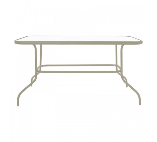 Τραπεζαρία Valor-Sussie σετ 5τεμ μέταλλο σε σαμπανιζέ φυσική απόχρωση 110x60x70εκ Υλικό: METAL D: 24MM - GLASS 130-000177