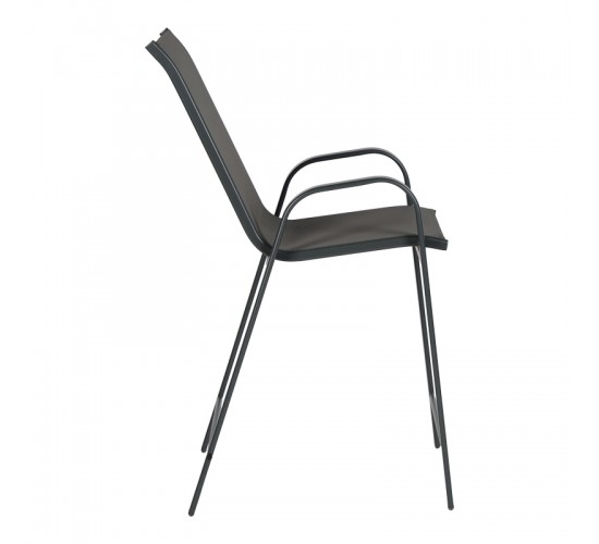 Σκαμπό μπαρ μεσαίου ύψους Calan μέταλλο-textilene σε ανθρακί απόχρωση 55x70x114εκ Υλικό: TEXTILENE - TUBE 42X14 MM 130-000197