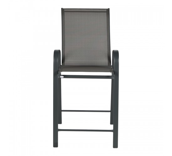 Σκαμπό μπαρ μεσαίου ύψους Calan μέταλλο-textilene σε ανθρακί απόχρωση 55x70x114εκ Υλικό: TEXTILENE - TUBE 42X14 MM 130-000197