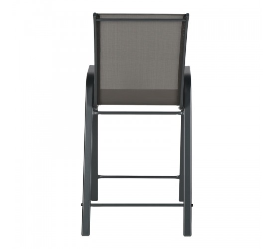 Σκαμπό μπαρ μεσαίου ύψους Calan μέταλλο-textilene σε ανθρακί απόχρωση 55x70x114εκ Υλικό: TEXTILENE - TUBE 42X14 MM 130-000197