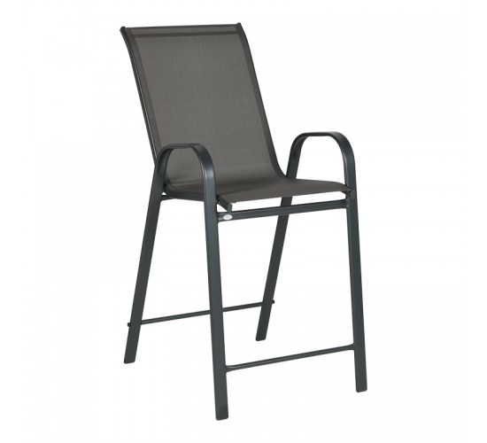 Σκαμπό μπαρ μεσαίου ύψους Calan μέταλλο-textilene σε ανθρακί απόχρωση 55x70x114εκ Υλικό: TEXTILENE - TUBE 42X14 MM 130-000197