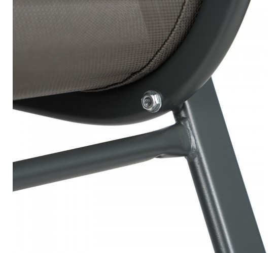 Σκαμπό μπαρ μεσαίου ύψους Calan μέταλλο-textilene σε ανθρακί απόχρωση 55x70x114εκ Υλικό: TEXTILENE - TUBE 42X14 MM 130-000197