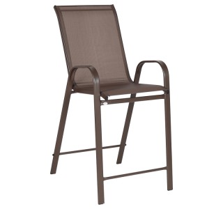 Σκαμπό μπαρ μεσαίου ύψους Calan σκούρο καφέ μέταλλο-textilene σε καφέ απόχρωση 55x70x114εκ Υλικό: TEXTILENE - TUBE 42X14 MM 130-000198