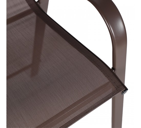 Σκαμπό μπαρ μεσαίου ύψους Calan σκούρο καφέ μέταλλο-textilene σε καφέ απόχρωση 55x70x114εκ Υλικό: TEXTILENE - TUBE 42X14 MM 130-000198