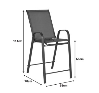 Σκαμπό μπαρ μεσαίου ύψους Calan σαμπανιζέ μέταλλο-textilene σε ανοιχτή καφέ απόχρωση 55x70x114εκ Υλικό: TEXTILENE - TUBE 42X14 MM 130-000199