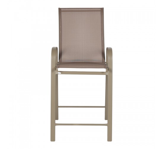 Σκαμπό μπαρ μεσαίου ύψους Calan σαμπανιζέ μέταλλο-textilene σε ανοιχτή καφέ απόχρωση 55x70x114εκ Υλικό: TEXTILENE - TUBE 42X14 MM 130-000199