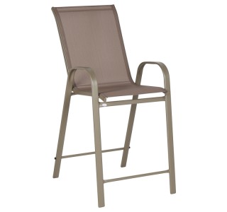 Σκαμπό μπαρ μεσαίου ύψους Calan σαμπανιζέ μέταλλο-textilene σε ανοιχτή καφέ απόχρωση 55x70x114εκ Υλικό: TEXTILENE - TUBE 42X14 MM 130-000199