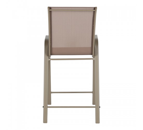 Σκαμπό μπαρ μεσαίου ύψους Calan σαμπανιζέ μέταλλο-textilene σε ανοιχτή καφέ απόχρωση 55x70x114εκ Υλικό: TEXTILENE - TUBE 42X14 MM 130-000199