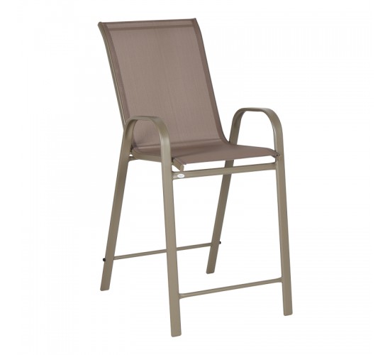 Σκαμπό μπαρ μεσαίου ύψους Calan σαμπανιζέ μέταλλο-textilene σε ανοιχτή καφέ απόχρωση 55x70x114εκ Υλικό: TEXTILENE - TUBE 42X14 MM 130-000199