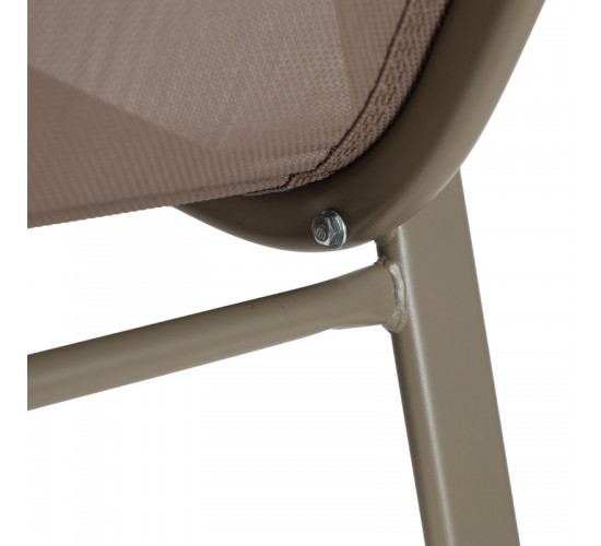 Σκαμπό μπαρ μεσαίου ύψους Calan σαμπανιζέ μέταλλο-textilene σε ανοιχτή καφέ απόχρωση 55x70x114εκ Υλικό: TEXTILENE - TUBE 42X14 MM 130-000199