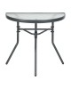 Τραπέζι ημικυκλικό Bion γυαλί-μέταλλο σε ανθρακί απόχρωση 70x40x65εκ Υλικό: WATER WAVE TEMPERED GLASS - TUBE 24X0.8MM 130-000200