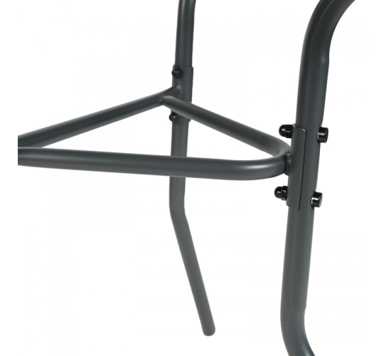 Τραπέζι ημικυκλικό Bion γυαλί-μέταλλο σε ανθρακί απόχρωση 70x40x65εκ Υλικό: WATER WAVE TEMPERED GLASS - TUBE 24X0.8MM 130-000200