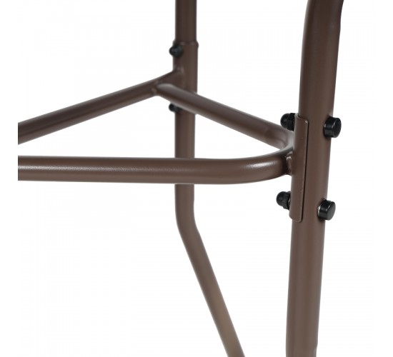 Τραπέζι ημικυκλικό Bion γυαλί-μέταλλο σε καφέ απόχρωση 70x40x65εκ Υλικό: WATER WAVE TEMPERED GLASS - TUBE 24X0.8MM 130-000201