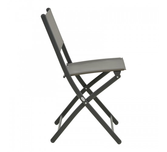 Καρέκλα Jeve πτυσσόμενη μέταλλο-textilene σε ανθρακί απόχρωση 46x51x81εκ Υλικό: STEEL FRAME - TEXTILENE - TUBE 30X15X0.8MM - 19X13X0.8MM 130-000202
