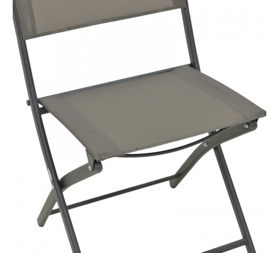 Καρέκλα Jeve πτυσσόμενη μέταλλο-textilene σε ανθρακί απόχρωση 46x51x81εκ Υλικό: STEEL FRAME - TEXTILENE - TUBE 30X15X0.8MM - 19X13X0.8MM 130-000202