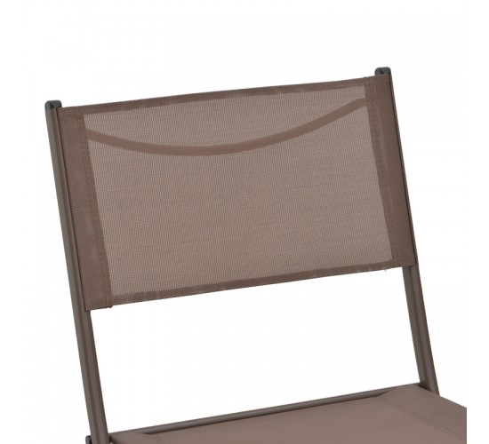 Καρέκλα Jeve πτυσσόμενη σαμπανιζέ μέταλλο και textilene 46x51x81εκ Υλικό: STEEL FRAME - TEXTILENE - TUBE 30X15X0.8MM - 19X13X0.8MM 130-000203