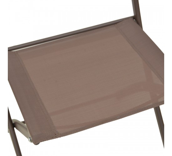 Καρέκλα Jeve πτυσσόμενη σαμπανιζέ μέταλλο και textilene 46x51x81εκ Υλικό: STEEL FRAME - TEXTILENE - TUBE 30X15X0.8MM - 19X13X0.8MM 130-000203