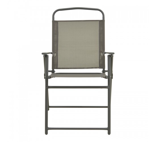 Καρέκλα Vela πτυσσόμενη ανθρακί μέταλλο-textilene σε καφέ απόχρωση 53x58x90εκ Υλικό: STEEL FRAME - TEXTILENE - TUBE 22/42X14MM 130-000204