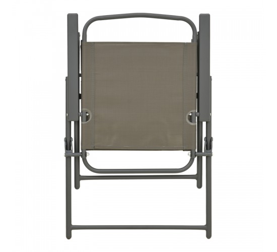 Καρέκλα Vela πτυσσόμενη ανθρακί μέταλλο-textilene σε καφέ απόχρωση 53x58x90εκ Υλικό: STEEL FRAME - TEXTILENE - TUBE 22/42X14MM 130-000204