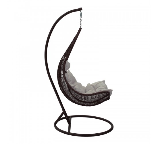 Κούνια Soleil κρεμαστή μέταλλο καφέ-pp καφέ-μαξιλάρι μπεζ 103x83x200εκ Υλικό: METAL - FABRIC - PP 135-000026