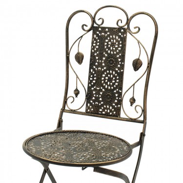 Τραπεζαρία Drill σετ 3τεμ μέταλλο χρώμα χαλκού antique Υλικό: METAL 137-000005