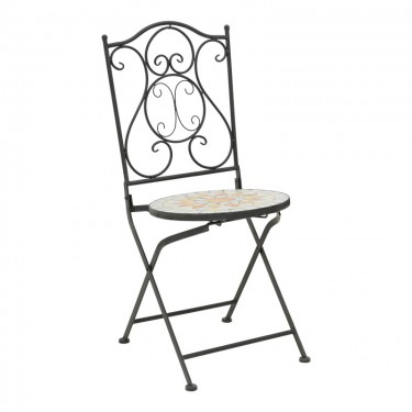 Τραπεζαρία Sellis σετ 3τεμ μωσαικό-μέταλλο μαύρο Υλικό: METAL - CERAMIC 137-000011