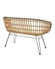 Καναπές 2θέσιος Naoki μέταλλο μαύρο-pe φυσικό 120x55x79εκ Υλικό: METAL- PE RATTAN 140-000007