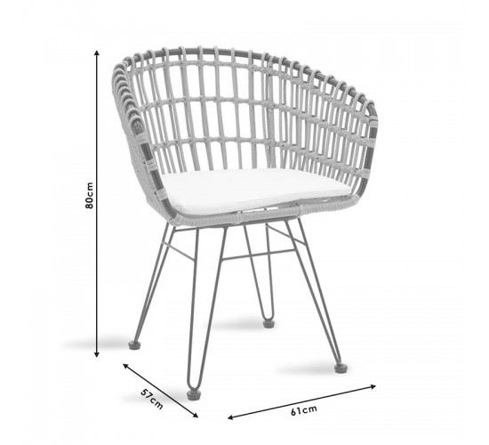 Πολυθρόνα Naoki μαύρο μέταλλο-pe φυσικό Υλικό: METAL-PE RATTAN 140-000015