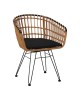 Πολυθρόνα Naoki μαύρο μέταλλο-pe φυσικό Υλικό: METAL-PE RATTAN 140-000015