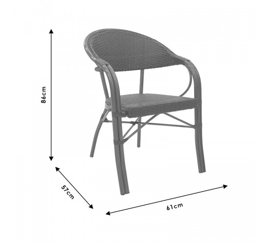 Πολυθρόνα κήπου Paula μέταλλο-rattan καφέ Υλικό: METAL-PE RATTAN 140-000029 Πολυθρόνα κήπου Paula μέταλλο-rattan καφέ Υλικό: METAL-PE RATTAN 140-000029