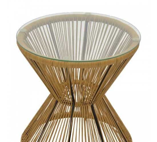 Τραπέζι Mabil rattan φυσικό-γυαλί Φ50x55εκ Υλικό: METAL - GLASS - PE RATTAN 140-000053 Τραπέζι Mabil rattan φυσικό-γυαλί Φ50x55εκ Υλικό: METAL - GLASS - PE RATTAN 140-000053