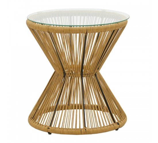 Τραπέζι Mabil rattan φυσικό-γυαλί Φ50x55εκ Υλικό: METAL - GLASS - PE RATTAN 140-000053 Τραπέζι Mabil rattan φυσικό-γυαλί Φ50x55εκ Υλικό: METAL - GLASS - PE RATTAN 140-000053