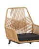 Πολυθρόνα Tanish rattan φυσικό-πόδι μαύρο μέταλλο 58x58.5x87εκ Υλικό: METAL - RATTAN - FABRIC CUSHION 140-000055