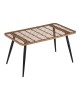 Τραπεζαρία Naoki σετ 5 τεμ γυάλινο- pe rattan σε φυσική απόχρωση με μαυρα πόδια 140x80x78εκ Υλικό: METAL-GLASS- PE RATTAN 140-000064