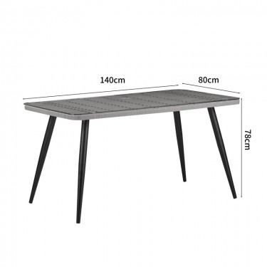 Τραπεζαρία Naoki σετ 5 τεμ γυάλινο- pe rattan σε φυσική απόχρωση με μαυρα πόδια 140x80x78εκ Υλικό: METAL-GLASS- PE RATTAN 140-000064