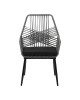 Πολυθρόνα Tanish pe rattan σε γκρι απόχρωση με μαύρα μεταλλικά πόδια 58x58.5x87εκ Υλικό: METAL - PE RATTAN - FABRIC - CUSHION 140-000070