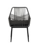 Πολυθρόνα Tanish pe rattan σε γκρι απόχρωση με μαύρα μεταλλικά πόδια 58x58.5x87εκ Υλικό: METAL - PE RATTAN - FABRIC - CUSHION 140-000070
