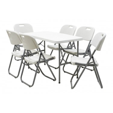 Τραπέζι catering Rodeo πτυσσόμενο-βαλίτσα λευκό 122x60x74εκ Υλικό: HDPE SURFACE - METALLIC LEGS 142-000004